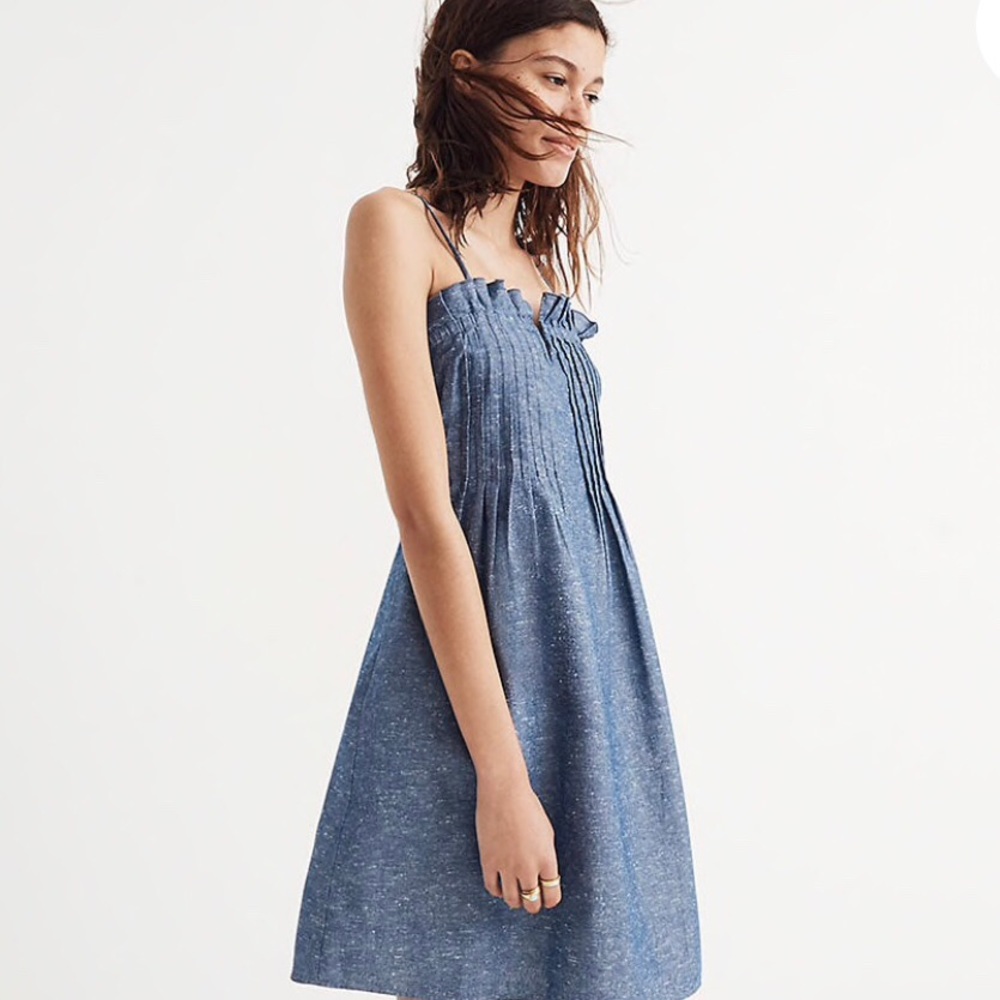 Madewell Demin Pintuck Cami Dress - Picture 3 of 8